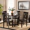 Baxton Studio Elodia Modern and Contemporary Transitional Dark Brown Finished Wood 5-Piece Dining Set 177-11377-10898-Zoro - alternate 9
